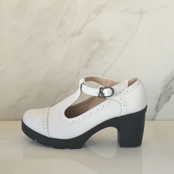 FASHION Mary Jane heels white size 8 - Picture 8 of 14